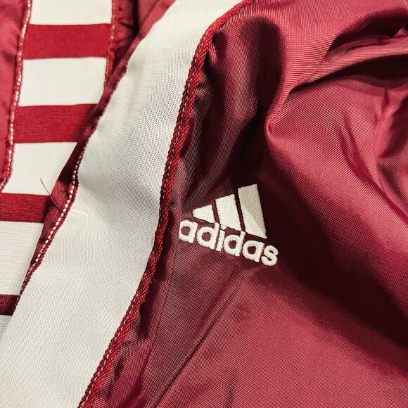 Vintage Adidas Team Men’s Pants L Maroon Track Nylon Lined Zip Ankle - Picture 3 of 6
